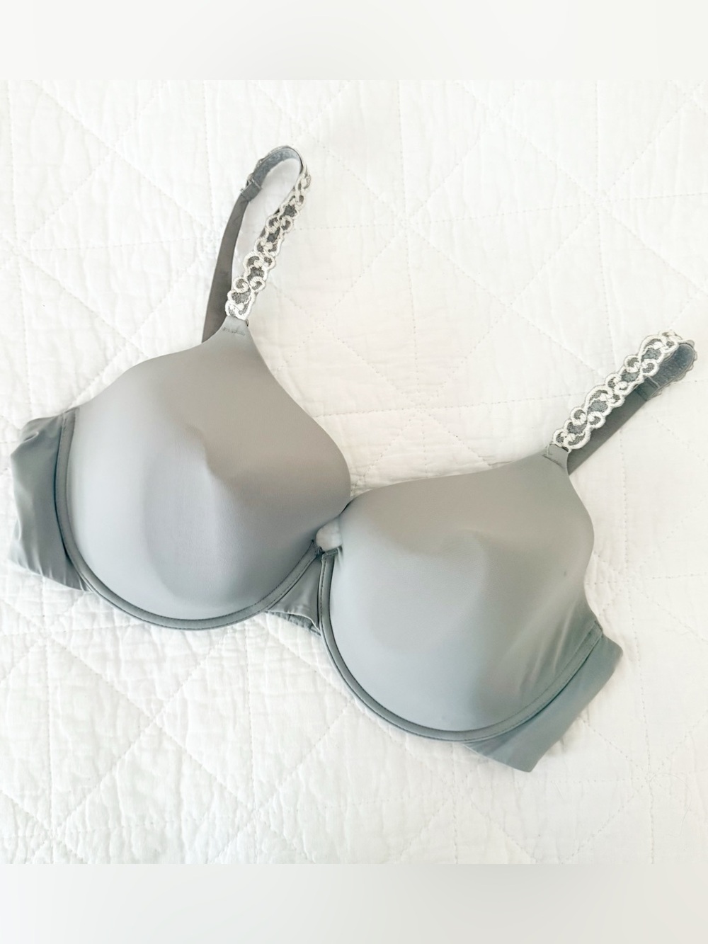 Natori 38DD Pure Luxe Bra Gray Silver